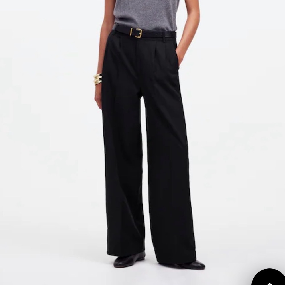 Madewell The Petite Harlow Wide-Leg Pant in Drapey Twill
